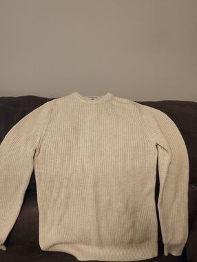 Goodfellow & Co Cream Ribbed Crewneck Sweater